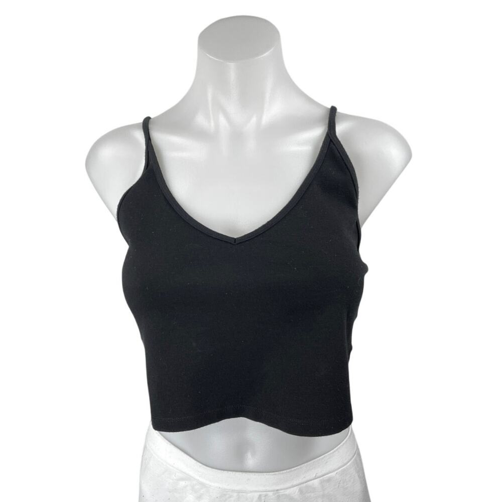 Aritzia Sunday Best Women's Black Sleeveless Cami Camisole Crop Tank Top Size L